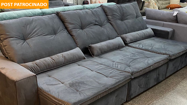 Black com sofá gigante de 3,50 de largura a R$ 2999: melhor preço da cidade