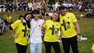 Marcelo levou a família para aproveitar programação da Jornada Estadual da Juventude (Foto: Alex Machado)