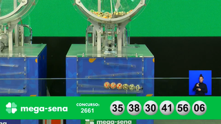 Bolas numeradas formam dezenas sorteadas no concurso 2.661 da Mega-Sena. (Foto: Reprodução/Caixa)