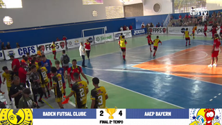 Placar final da primeira semifinal da Taça Brasil de Futsal Sub-14 (Foto: Reprodução/CBFS TV) 