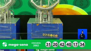 Bolas numeradas formam dezenas sorteadas no concurso 2.662 da Mega-Sena. (Foto: Reprodução/Caixa)