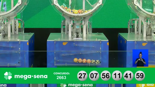 Bolas numeradas formam dezenas sorteadas no concurso 2.663 da Mega-Sena. (Foto: Reprodução/Caixa)