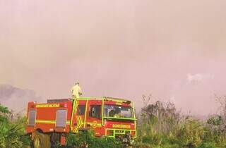 Combate a incêndio no Pantanal (Fotos: Divulgação/Corpo de Bombeiros e Bruno Rezende/Governo de MS)