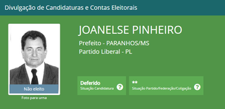 Joanelse Tavares Pinheiro foi candidato a prefeito de Paranhos em 2004. (Foto: Reprodução)