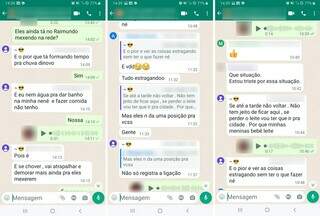 Mensagens enviadas em um grupo de moradores da região (Foto: Reprodução/Direto das ruas)