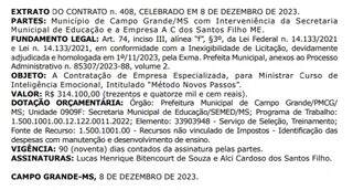 Contrato com a Prefeitura de Campo Grande foi publciado em 11 de dezembro. (Foto: Reprodução)