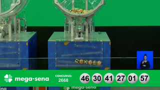 Bolas numeradas formam dezenas sorteadas no concurso 2.668 da Mega-Sena. (Foto: Reprodução/Caixa)