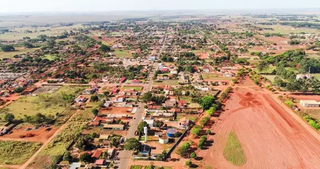 Vista aérea de Angélica, município onde alvos de operação foram presos. (Foto: Arquivo/Campo Grande News)