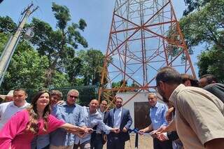 Inauguração da torre que levará sinal digital para todo MS (Foto: Divulgação/Alems)