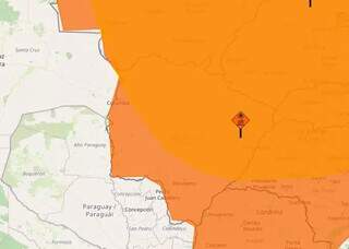 Alerta laranja para onda de calor encobre todo Mato Grosso do Sul (Arte: Inmet)