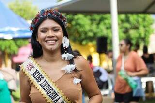 Vitória Antônio, de 22 anos, Miss indígena (Foto: Henrique Kawaminami)