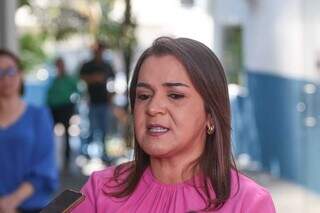 Prefeita Adriane Lopes (PP), durante agenda na manhã desta segunda-feira (18) (Foto: Marcos Maluf)