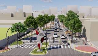 Projeto prevê revitalização em 1,4 quilômetros da Avenida Bom Pastor, em Campo Grande (Imagem: Prefeitura de Campo Grande)