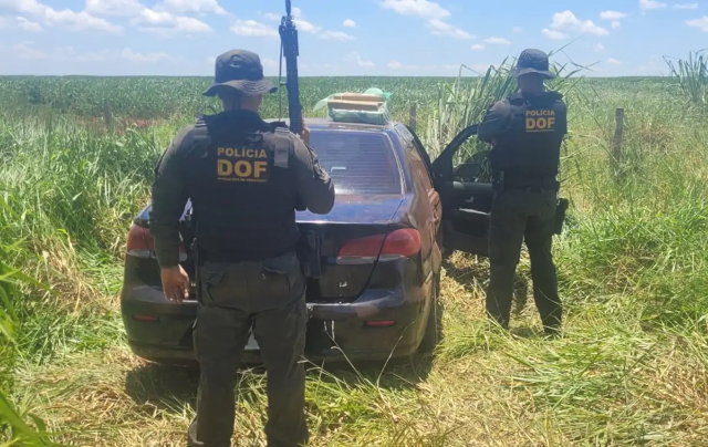 Em persegui&ccedil;&atilde;o, motorista abandona 500 kg de maconha em rodovia