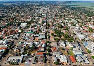 Vista aérea do município de Amambai, onde crime ocorreu (Foto: Divulgação)