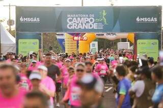 Largada da Maratona de Campo Grande em julho deste ano (Foto: Henrique Kawaminami)