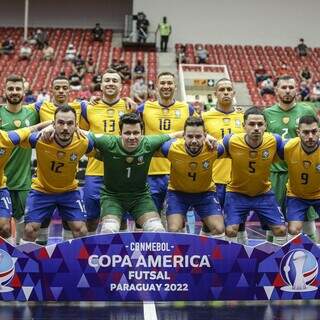 Seleção Brasileira de Futsal que disputou a Copa América em 2022 (Foto: Divulgação/Conmebol)