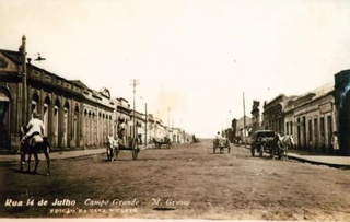 Imagem antiga de Campo Grande, na Rua 14 de Julho. (Foto: Arquivo/ARCA)