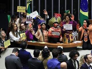 Protesto durante votação do marco temporal na Câmara dos Deputados, em maio (Foto/Arquivo: Lula Marques/Agência Brasil)