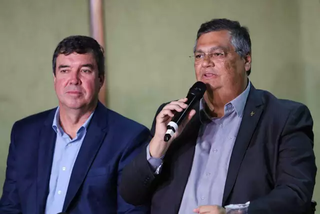 Governador de MS, Eduardo Riedel, e o ministro Flávio Dino, em agosto de 2023 (Foto: Arquivo)