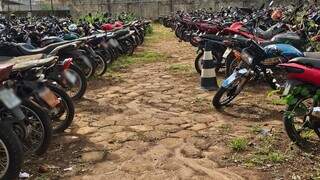 Grande parte do veículos apreendidos pela Defurv são motocicletas (Foto: Mylena Fraiha)