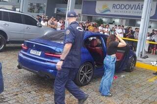 BMW ocupada por jovens que morreram após a virada do ano. (Foto: Divulgação/PCSC)