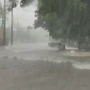 Motorista se assusta com tempestade e grava motoqueiros “ilhados”