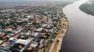 Vista aérea do Rio Paraguai, em Porto Murtinho. (Foto: Arquivo/Campo Grande News)