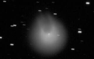 Cometa do Diabo, visto por telescópio (Foto: Las Cumbres Observatory)