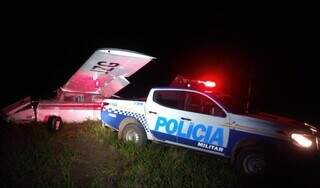Avião pilotado por Donizete preso no Tocantins (Foto: Divulgação / 3º BPM)