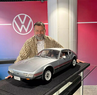Paulo durante exposição da Volkswagen (Foto: Arquivo pessoal)