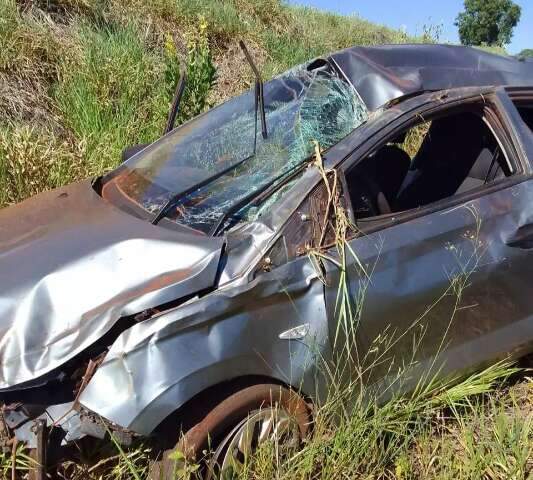 Motorista perde controle ao desviar de anta e capota ve&iacute;culo 8 vezes