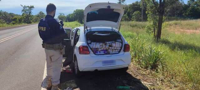 Paraguaio &eacute; preso com carro &ldquo;dubl&ecirc;&rdquo; carregado com 666 kg de maconha na BR-262