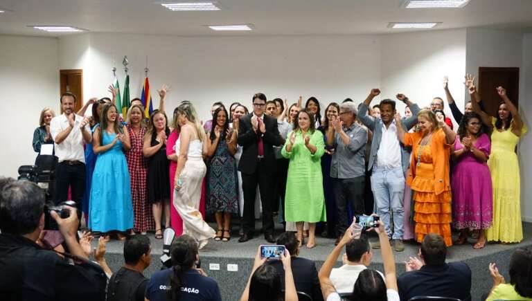 Os 40 conselheiros tomaram posse, no auditório do IMPCG (Foto: Alex Machado)