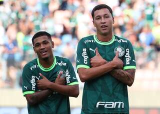 Meninos do Palmeiras comemoram gol na Copinha (Foto: Fabio Menotti/Palmeiras/by Canon)