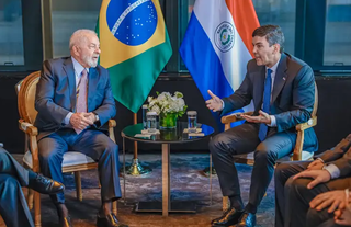 Presidente da República, Luiz Inácio Lula da Silva (PT) e presidente do Paraguai, Santiago Peña em Nova York, nos Estados Unidos em setembro de 2023. (Foto: Ricardo Stuckert/PR)