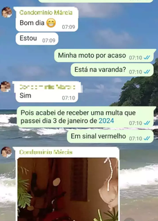 Conversa entre Weliton e vizinha para saber se moto estava em casa (Foto: Arquivo Pessoal)