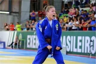 Atleta de judô em ação durante competição nacional em 2023 (Foto: Divulgação/CBJ)