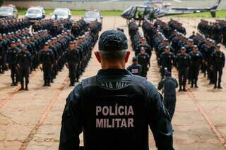 Policias militares do Estado em formação (Foto: Arquivo)