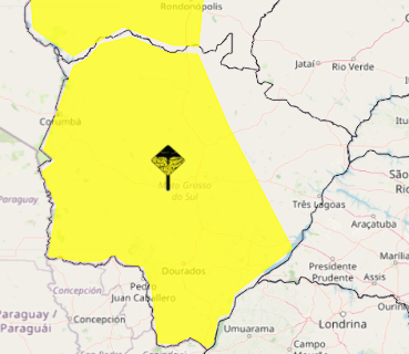 Inmet mantém alerta de tempestade para 69 municípios de MS