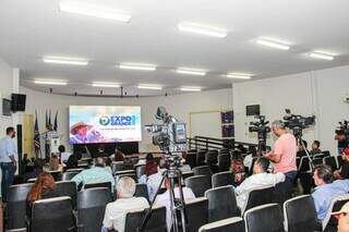 Acrissul lançou nesta quinta-feira (1º) a programação da Expogrande 2024 durante coletiva de imprensa no auditório do Parque de Exposições Laucídio Coelho (Foto: Juliano Almeida)