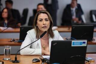Soraya Thronicke (Podemos-MS) durante discussão no Senado (Foto: Divulgação)