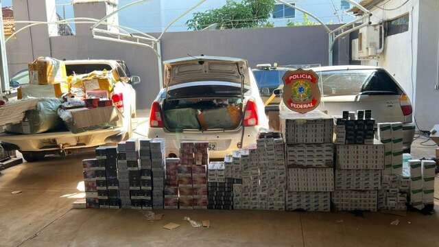 Pol&iacute;cia Federal prende trio que contrabandeava cigarros e pneus do Paraguai