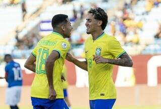 Jogadores do Brasil comemorando gol na primeira fase da competição (Foto: Joilson Marconne/CBF)
