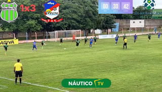Jogo entre Coxim e Náutico foi no Estádio André Borges, em Coxim (Foto: Reprodução/Náutico TV)