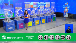 Dezenas sorteadas no Concurso 2686 da Mega-Sena (Foto: Reprodução/Rede TV)