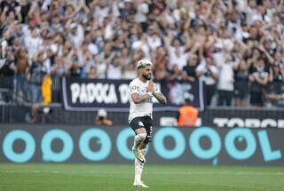 Atacante Yuri Alberto comemorando gol marcado na partida (Foto: Rodrigo Coca/ Agência Corinthians)