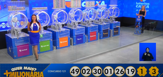 Números sorteados para a +Milionária nesta quarta-feira (Foto: Reprodução/Rede TV) 