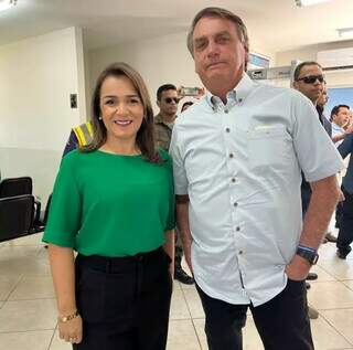 Adriane Lopes e Jair Bolsonaro em junho de 2022, quando o então presidente veio à Capital (Foto: Reprodução das redes sociais)