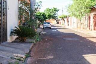 Rua Antônio Dorneles Filho, onde o disparo de arma de fogo aconteceu (Foto: Henrique Kawaminami)